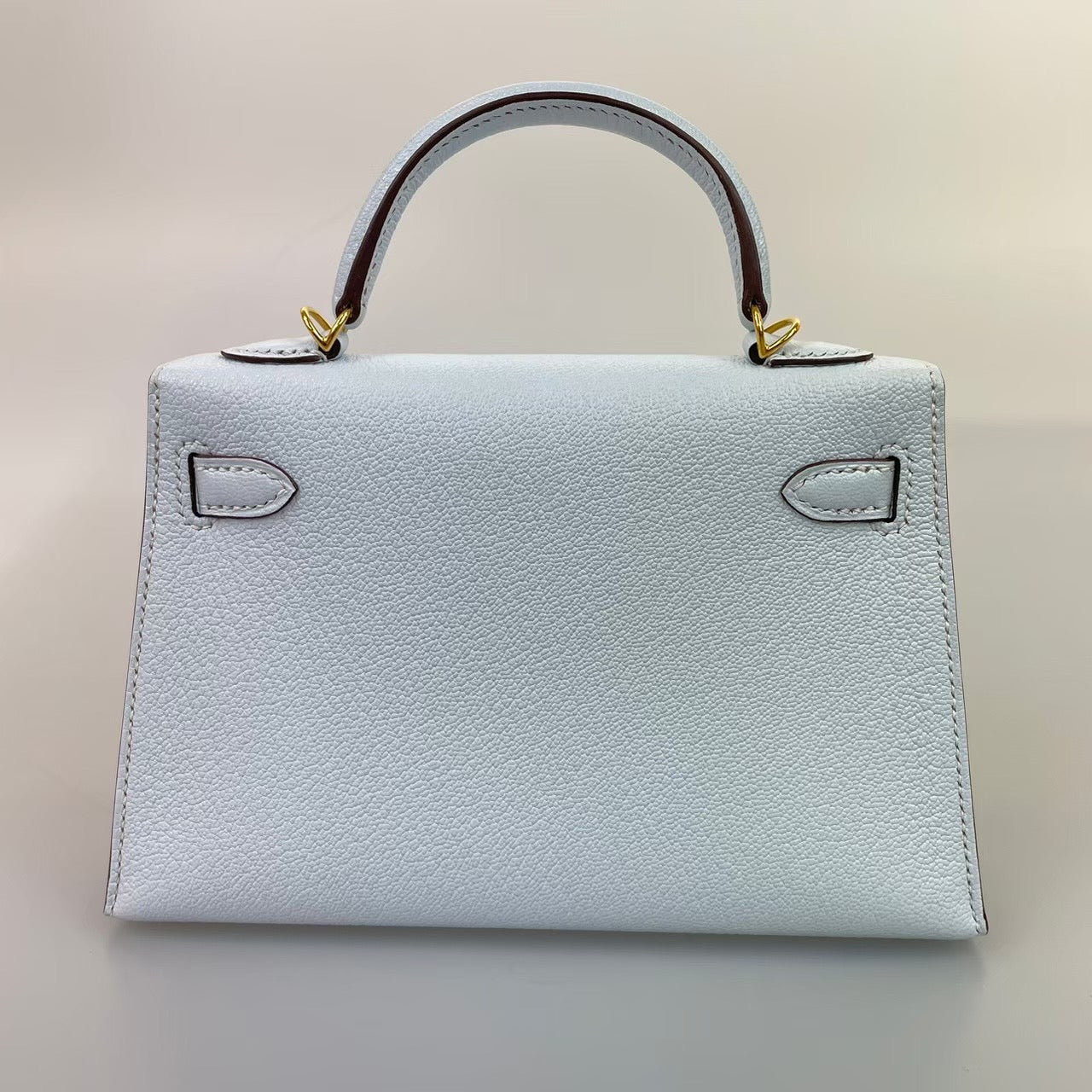 Mini Kerry 2 ミニケリー2 Blue Brume ブループリュム Chevre シェーブル ゴールド金具 U刻印 2way ハンドバッグ ショルダーバッグ