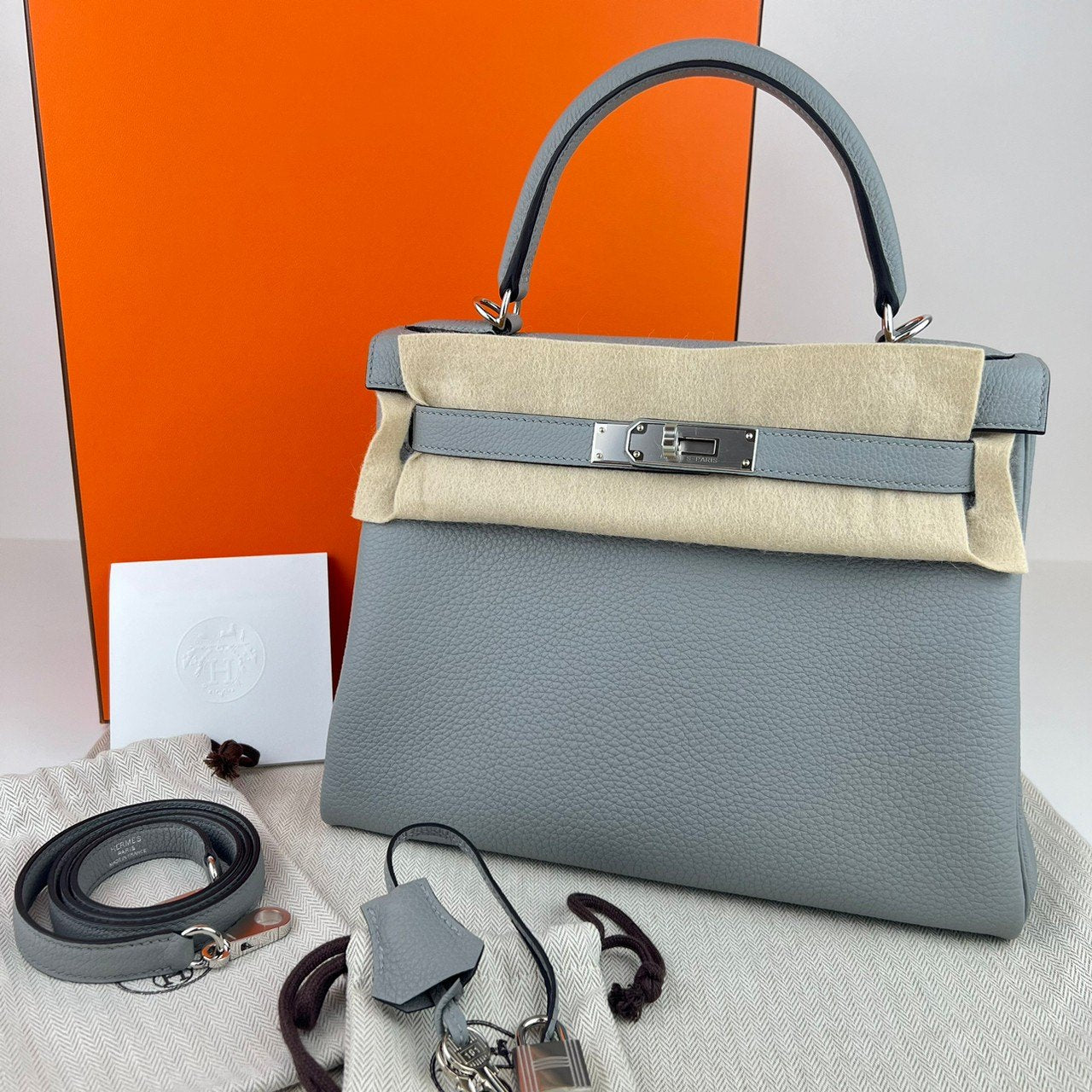 Kelly28 ケリー28 Gris moyen グリムエット Togo トゴ PHW シルバー金具 Stamp-W W刻印