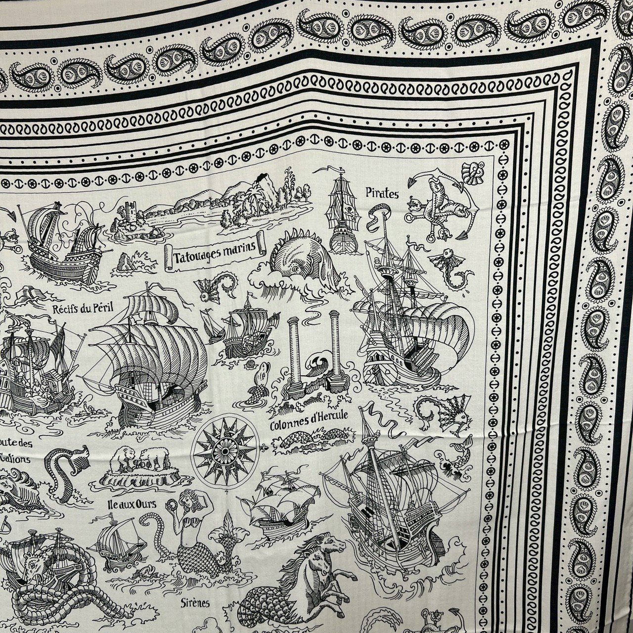 Tatouages Marins Bandana shawl 140 タトゥアージュ マリンズ バンダナ ショール 140 Cashmere/Silk カシミア/シルク