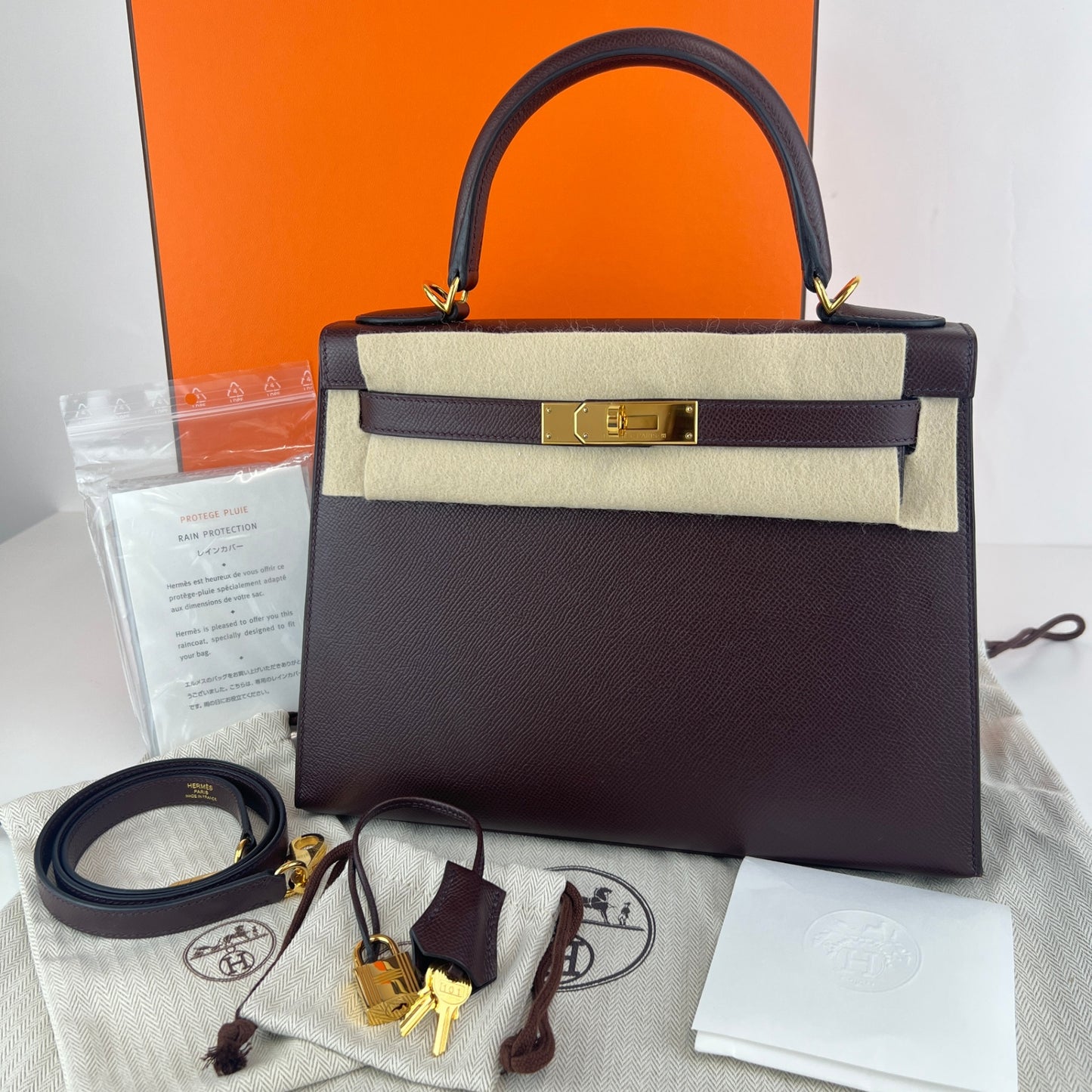 Hermès エルメス Kelly28 ケリー28 Stamp-U U刻印 Epsom エプソン Rouge sellier ルージュセリエ GHW ゴールド金具