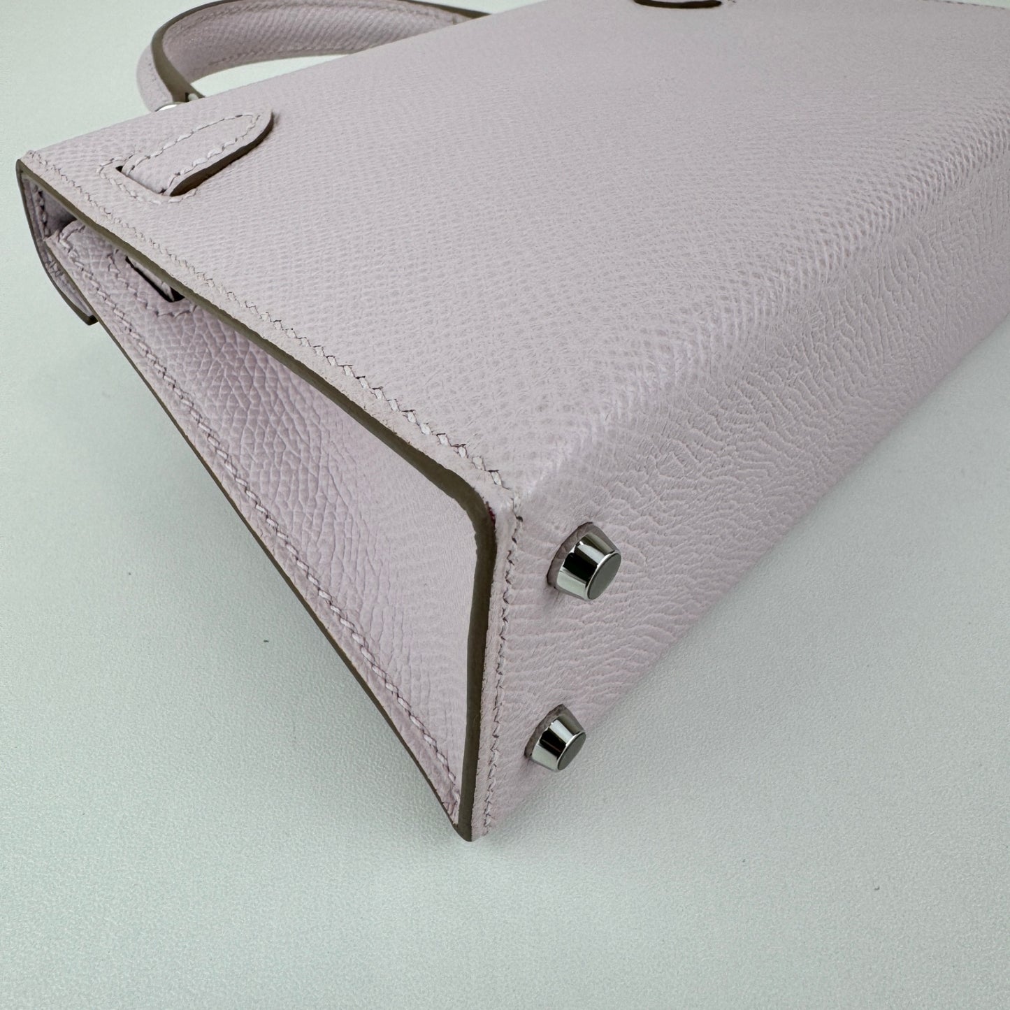 Mini kelly ミニケリー Stamp-K K刻印 Epsom エプソン Mauve pale モーヴペール PHW シルバー金具