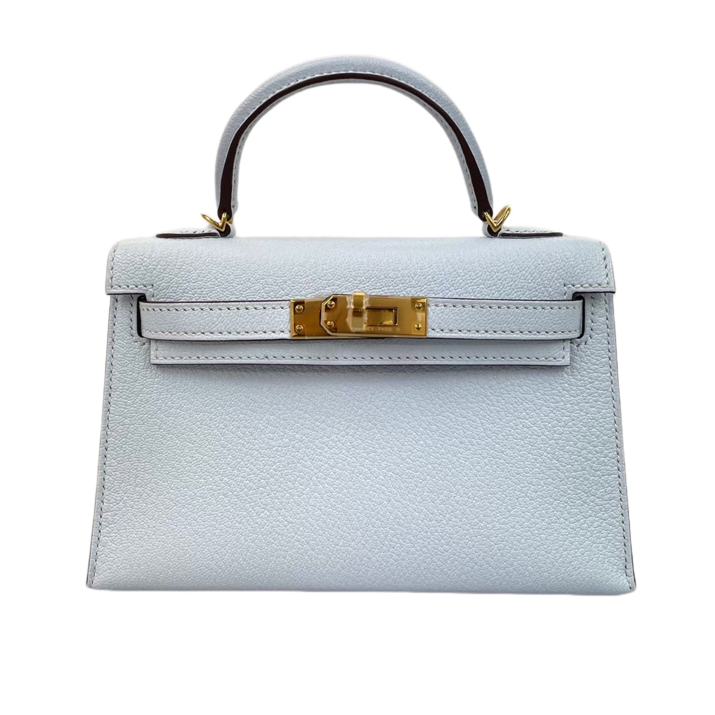 Mini Kerry 2 ミニケリー2 Blue Brume ブループリュム Chevre シェーブル ゴールド金具 U刻印 2way ハンドバッグ ショルダーバッグ