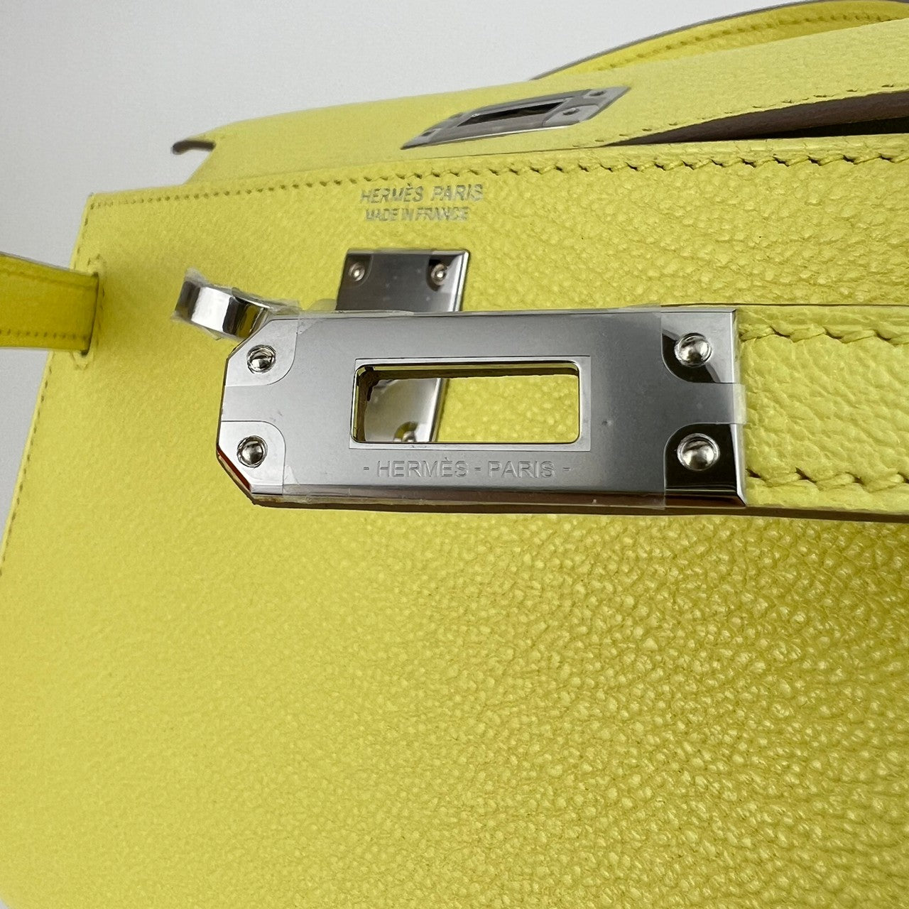 Mini Kelly ミニケリー Limoncello リモンチェッロ Chevre シェーブル PHW シルバー金具 B刻印