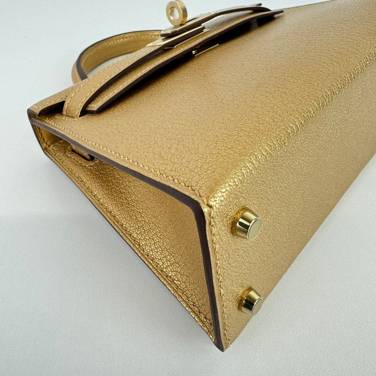 Mini kelly ミニケリー Dore ドレ Chevre シェーブル PMBHW シャンパンゴールド金具 Stamp-W W刻印