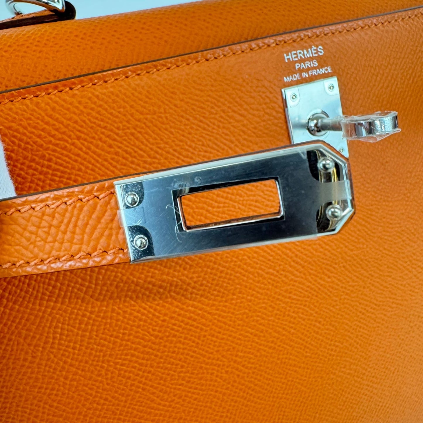 Kelly25 ケリー25 Stamp-W W刻印 Epsom エプソン Orange オレンジ PHW シルバー金具