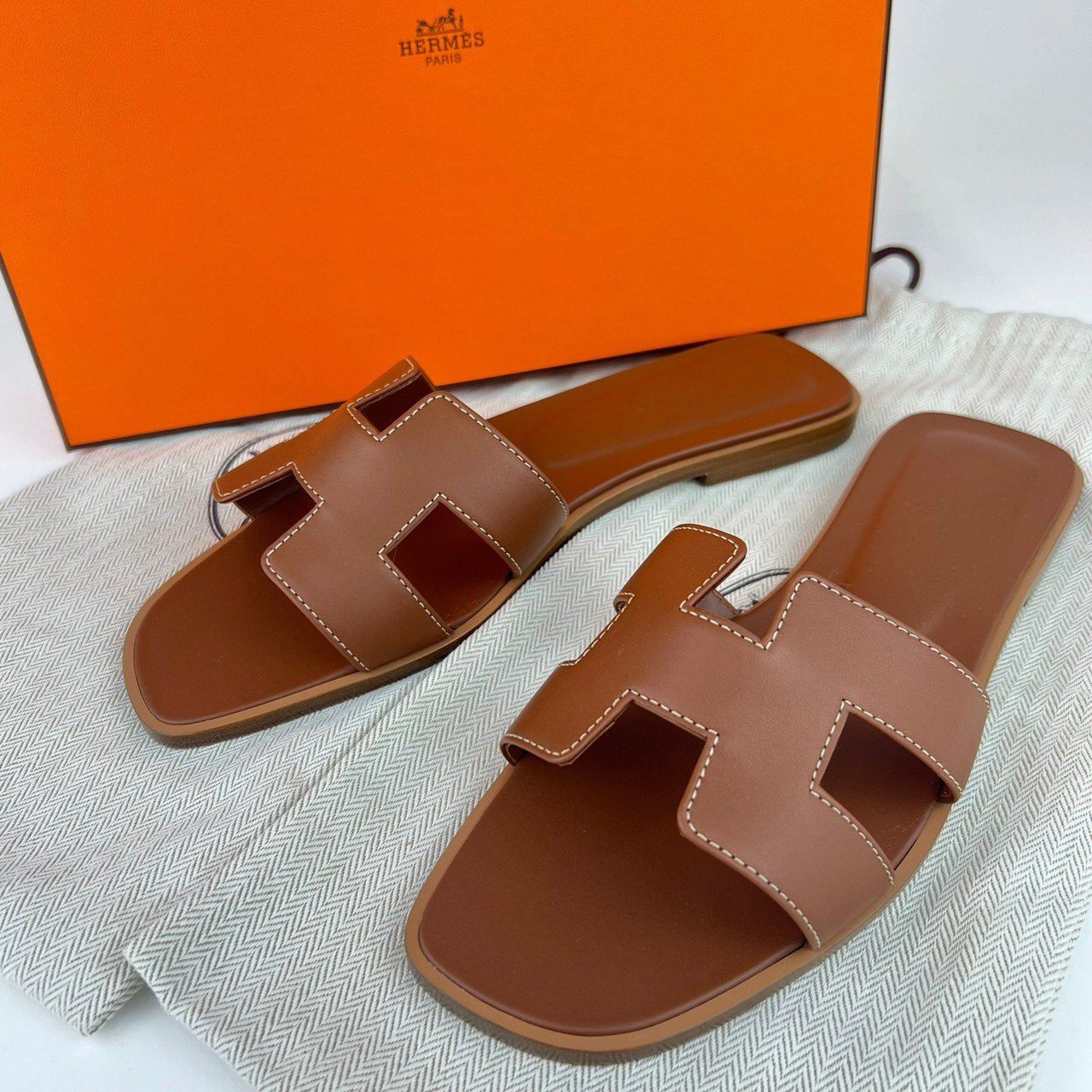 Oran オラン Gold ゴールド Calf カーフ 38.5(25cm) レディース フラット サンダル