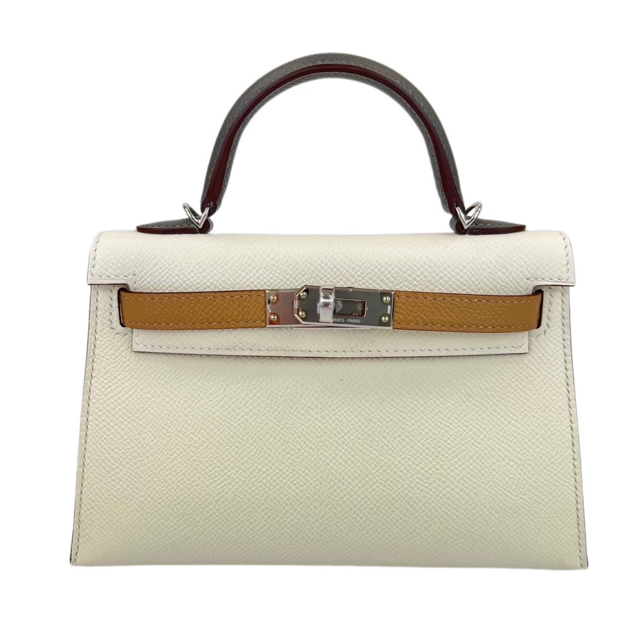 Mini Kerry Tricolore ミニケリー トリコロール Nata/Chai/Gris mayer ナタ/チャイ/グリメイヤー Silver Hardwear シルバー金具 Epsom エプソン U刻印 2way ハンドバッグ ショルダーバッグ