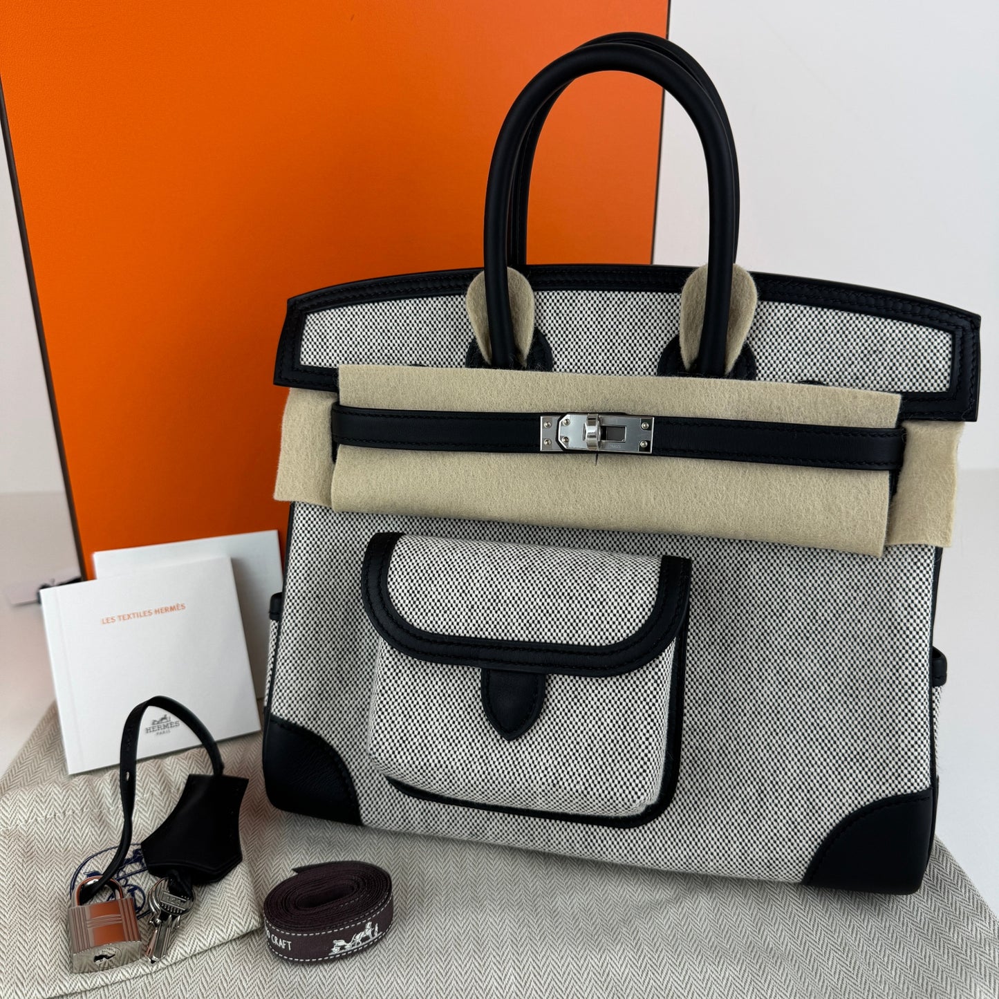 Birkin25 cargo バーキン25 カーゴ Black ブラック Toile goeland/Swift トワルゴエラン/スイフト PHW シルバー金具 Stamp-K K刻印