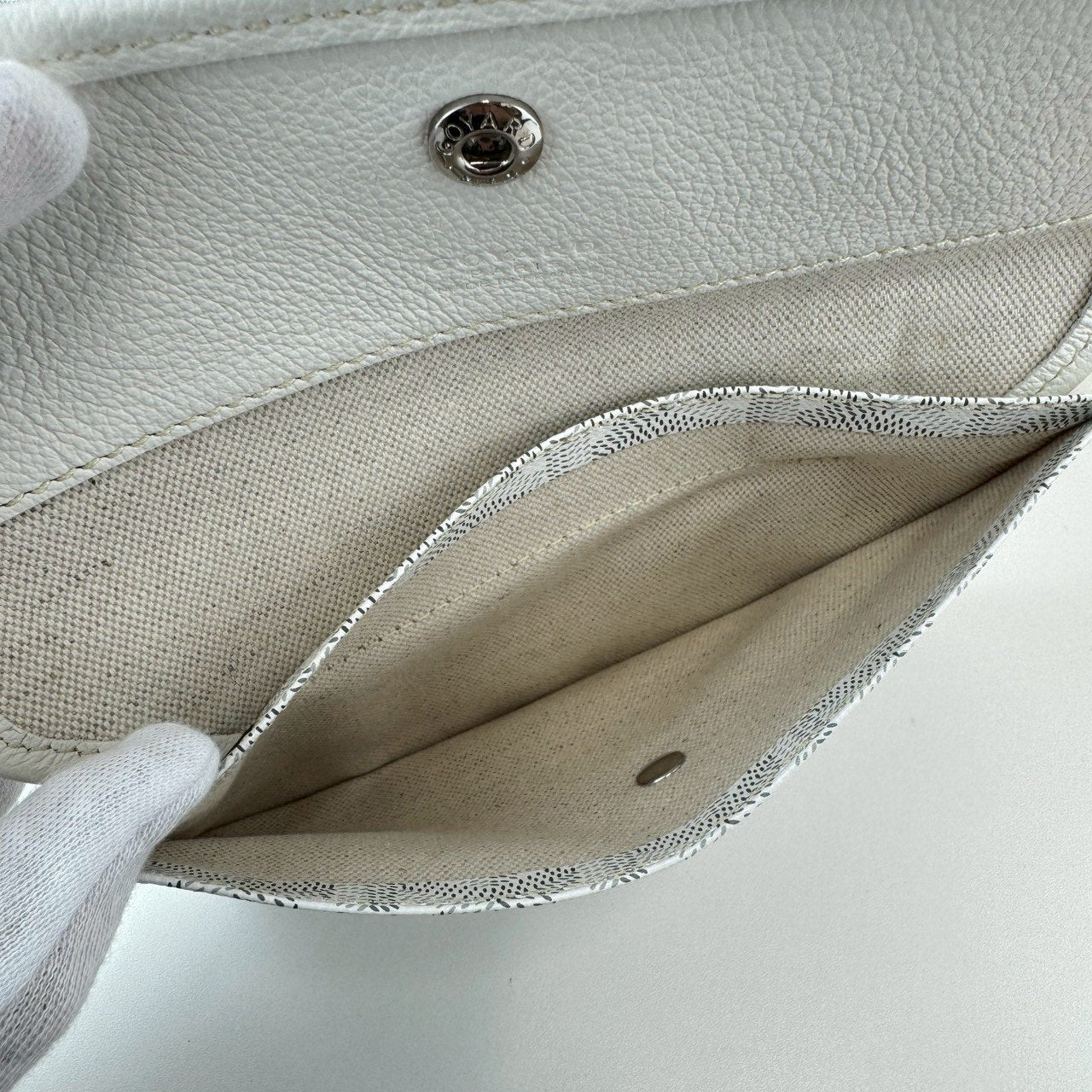 GOYARD ゴヤール サンルイPM ゴヤールディンキャンバス & シュヴロッシュカーフスキン リネンとコットン(内側)