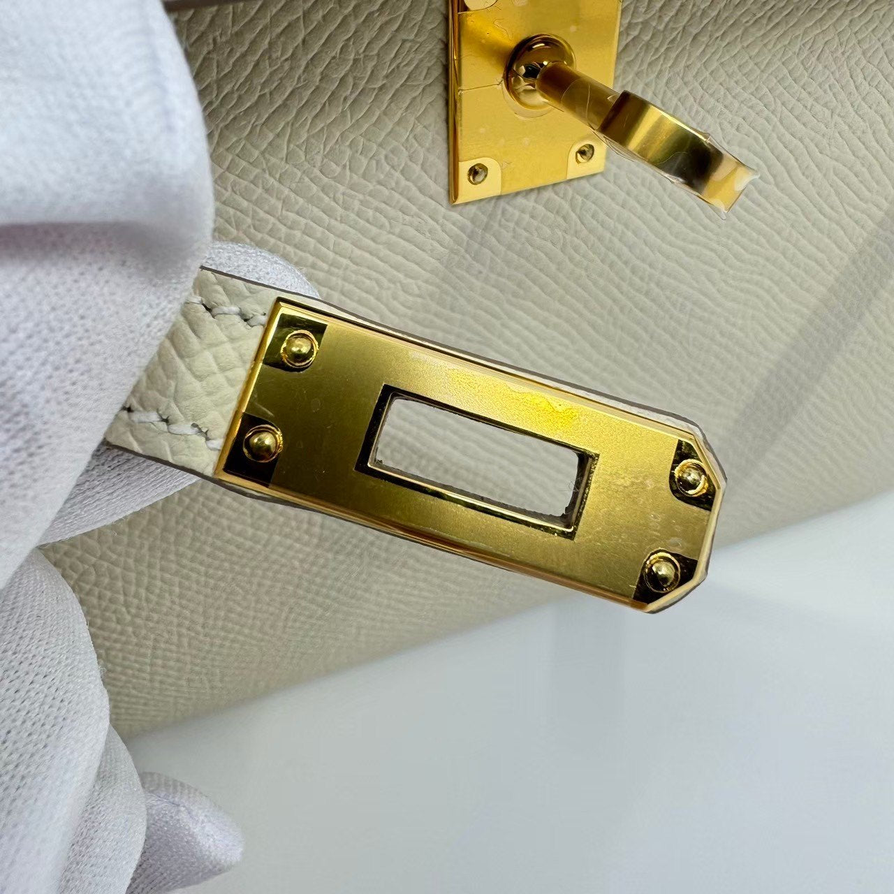Mini kelly ミニケリー Stamp-W W刻印 Epsom エプソン Craie クレ GHW ゴールド金具