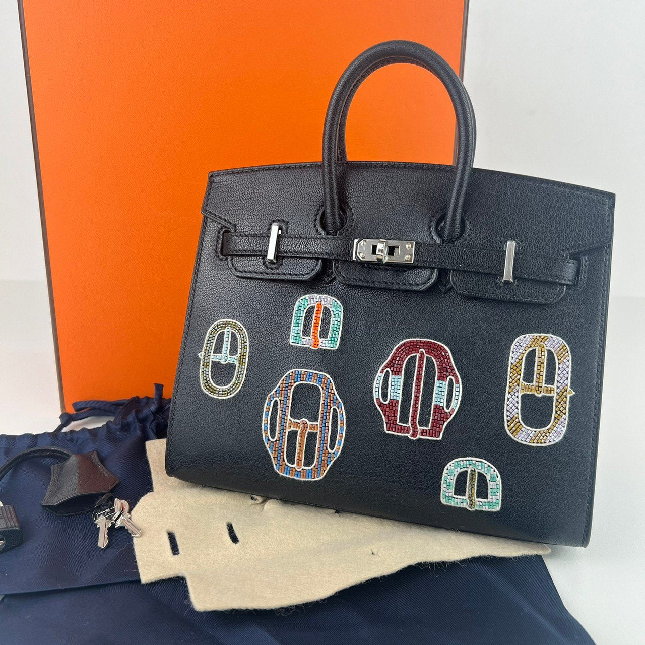Birkin20 bouclerie moderne casaques バーキン20 ブークレリー モデルヌ カザック Black ブラック Chevre シェーブル PHW シルバー金具 Stamp-W W刻印