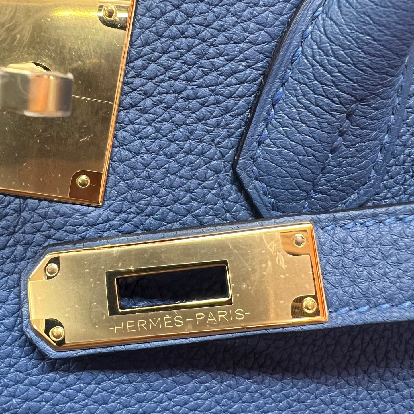 Birkin30 バーキン30 Blue tie ブルータイ Togo トゴ PMBHW シャンパンゴールド金具 Stamp-K K刻印