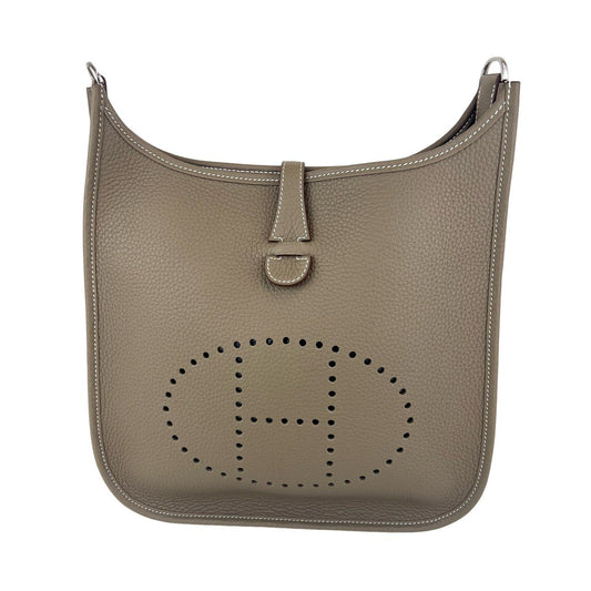 Evelyn PM エヴリンPM Etoupe エトープ  PHW シルバー金具 Taurillon Clemence トリヨンクレマンス Stamp-K K刻印