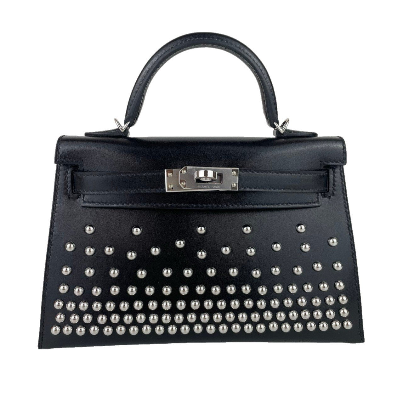 Mini Kelly Cloute ミニケリークローテ Black ブラック PHW シルバー金具 Boxcalf ボックスカーフ Stamp-W W刻印