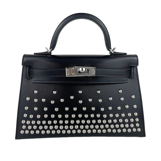 Mini Kelly Cloute ミニケリークローテ Black ブラック  PHW シルバー金具 Boxcalf ボックスカーフ Stamp-W W刻印
