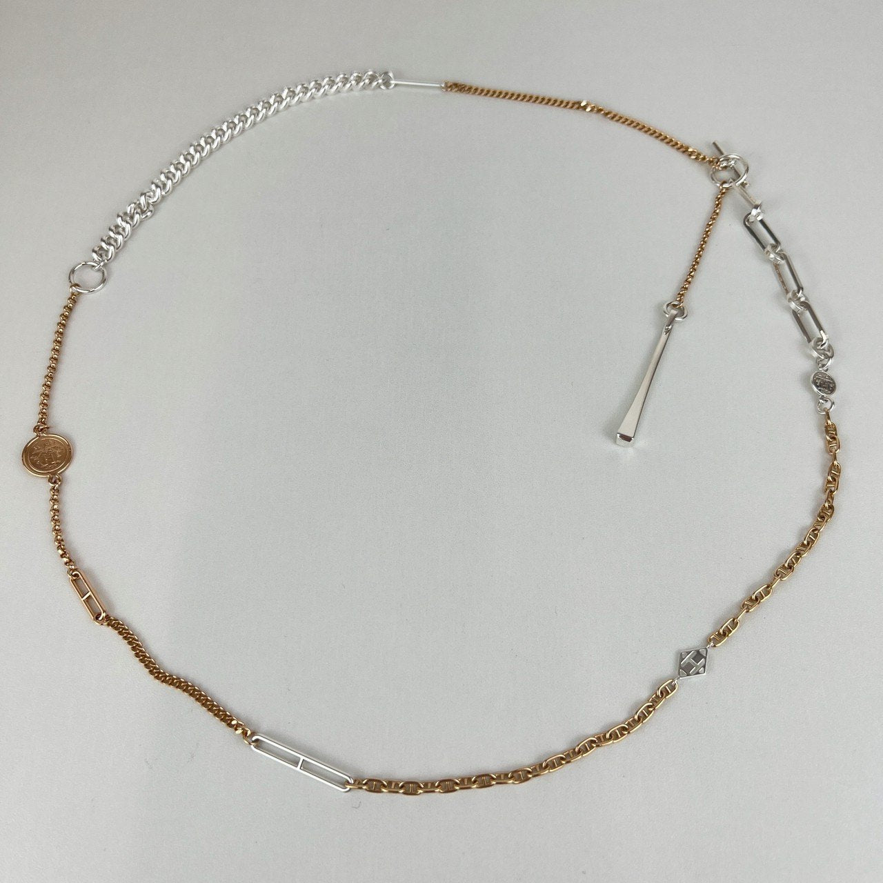 新品未使用 HERMES エルメス Mix and h long necklace ミックス&Hロングネックレス RG金具 ローズゴールド/シルバー