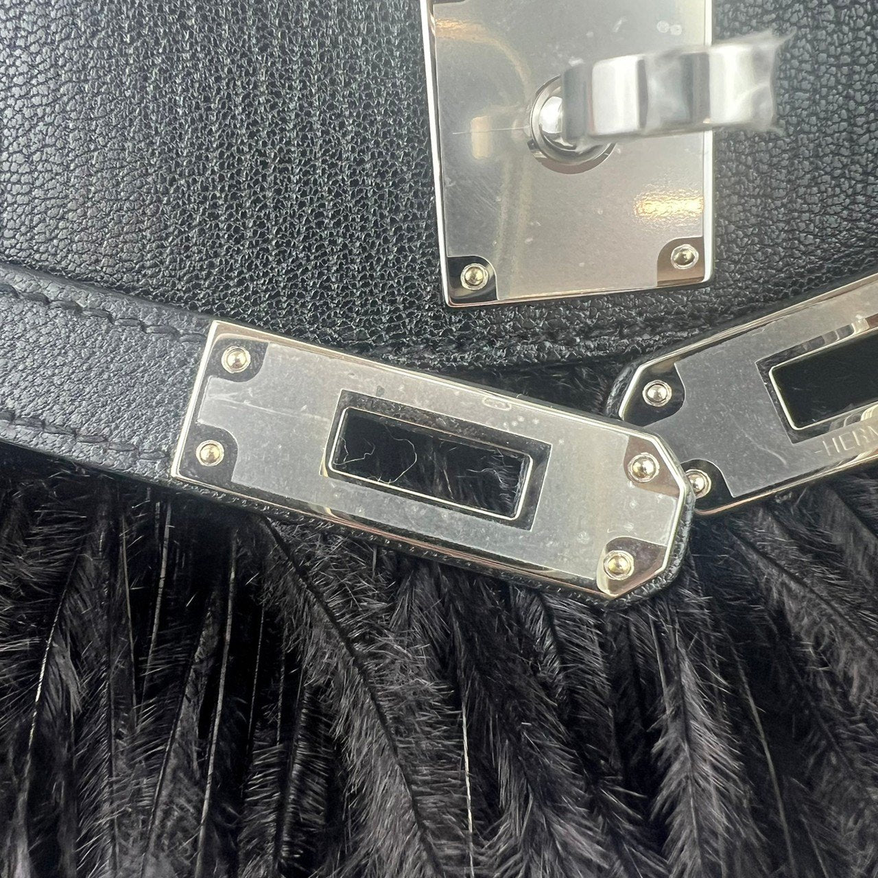 Kelly Elan feather ケリーエランフェザー Black ブラック Madame マダム PHW シルバー金具 Stamp-W W刻印