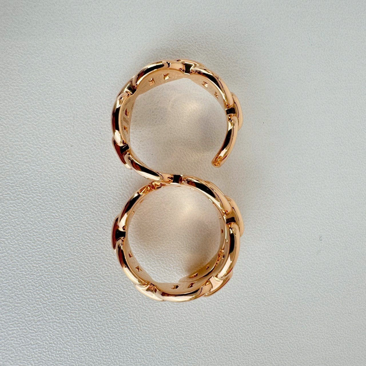 Double chaine d'Andre Enchainee GM #53 シェーヌダンクル アンシェーヌ ダブルリング RGHW ローズゴールド金具 GM 53 13号 幅: 1.43 cm