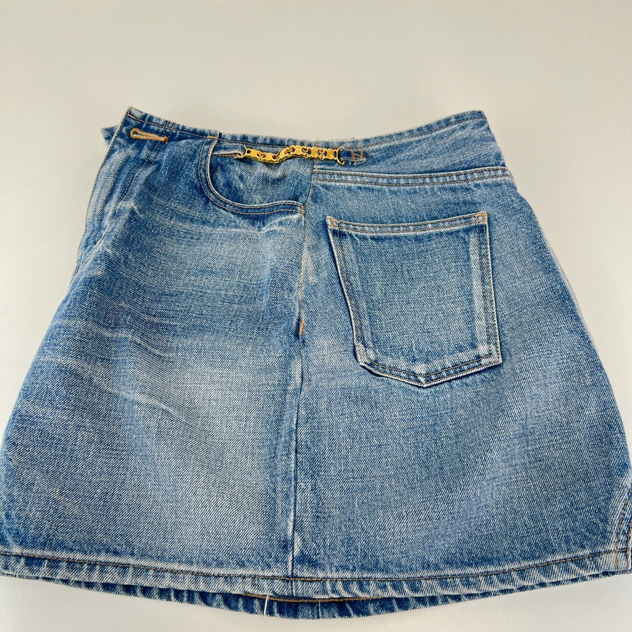 CELINE セリーヌ デニムミニスカート 綿100% light blue denim
