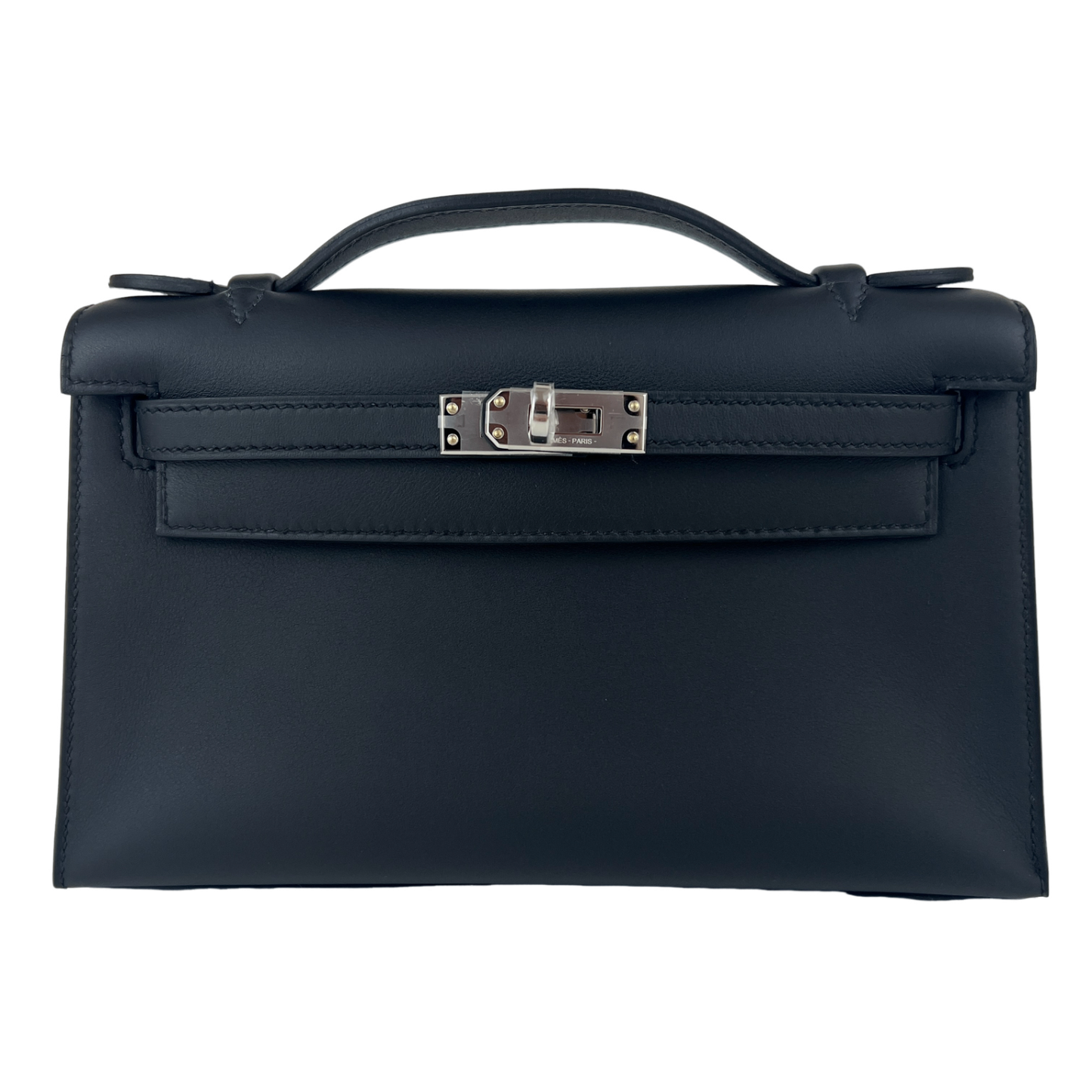Pochette kelly ポシェットケリー Black ブラック Swift スイフト PHW シルバー金具 Stamp-K K刻印