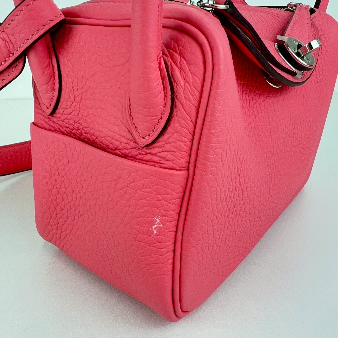 Hermès エルメス Lindy mini リンディミニ Stamp-W W刻印 Taurillon Clemence トリオンクレマンス Rose azalee ローズアザレ PHW シルバー金具