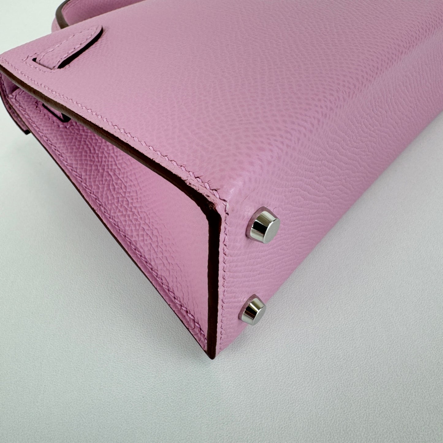 Mini kelly ミニケリー Stamp-B B刻印 Epsom エプソン Mauve sylvestre モーヴシルベストル PHW シルバー金具