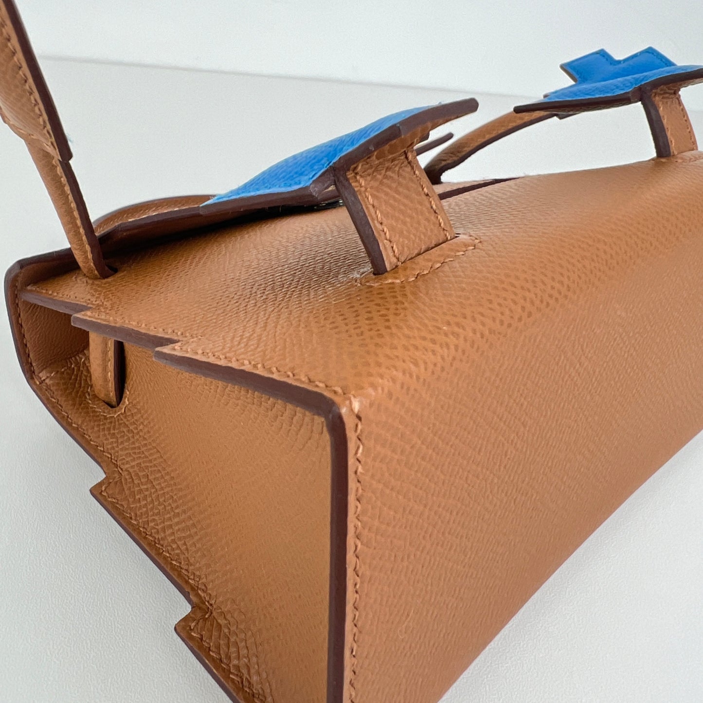 Kelly doll picto ケリードールピクト Gold/Bleu zanzibar ゴールド/ブルーザンジバル PHW シルバー金具 Epsom エプソン Stamp-W W刻印