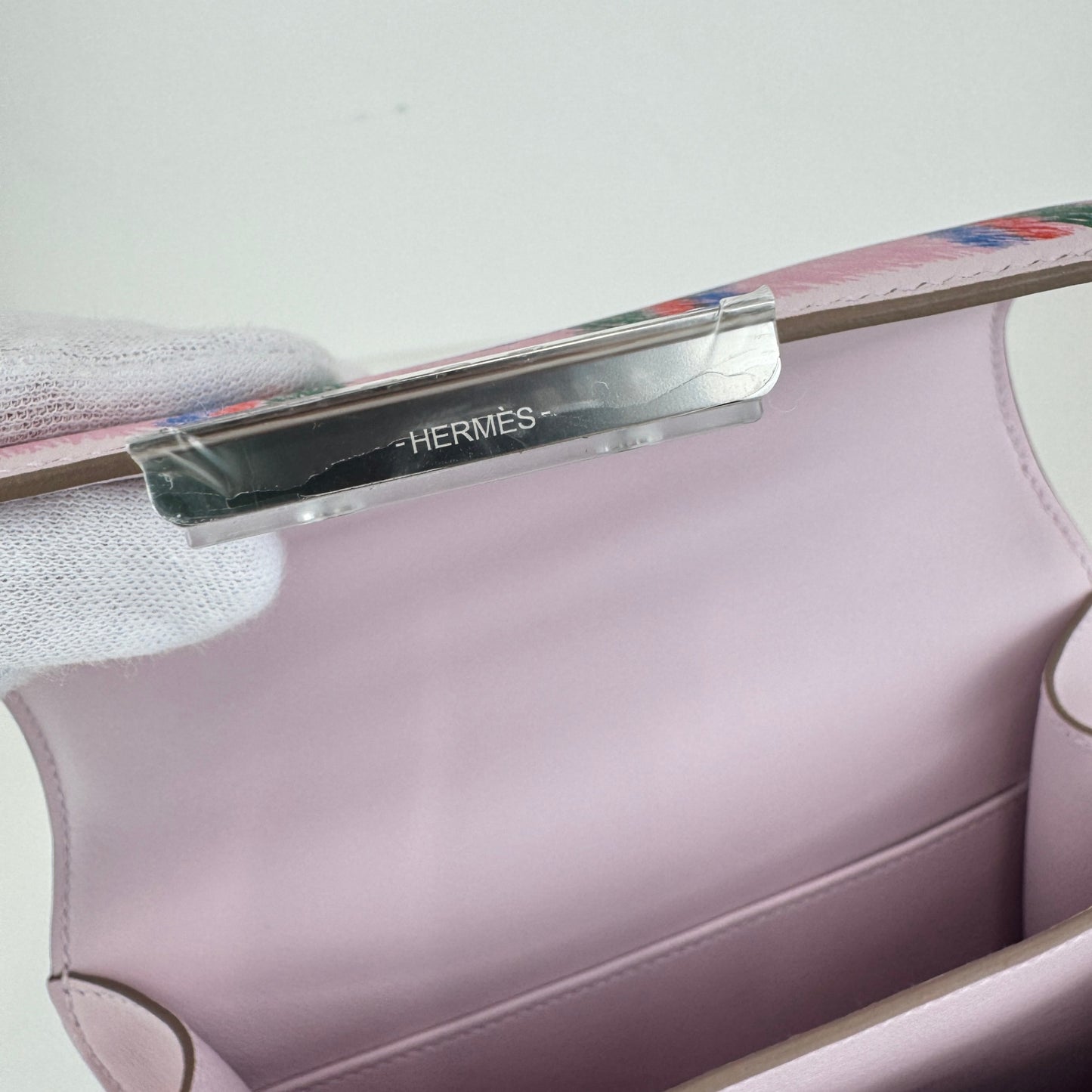 Constance mini tartan light コンスタンスミニ タータンライト Mauve pale モーヴペール Swift スイフト PHW シルバー金具 Stamp-K K刻印