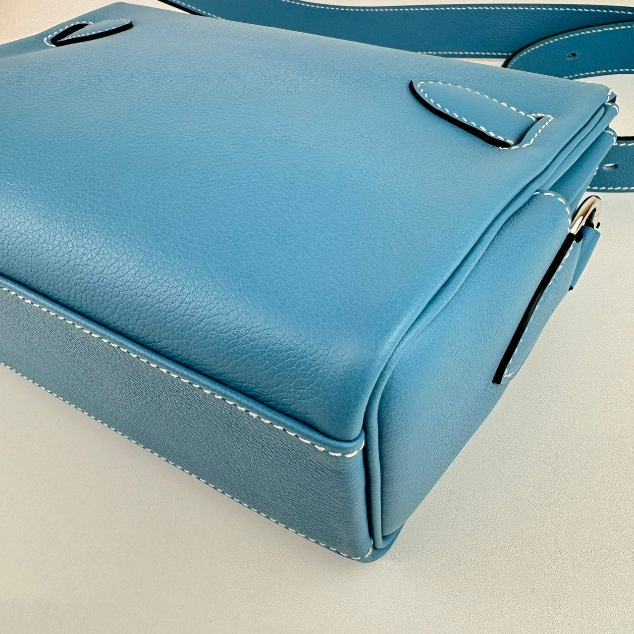 Kelly Messenger PM ケリーメッセンジャーバッグPM New Blue jean ニューブルージン PHW シルバー金具 Evercolor エバーカラー Stamp-W W刻印