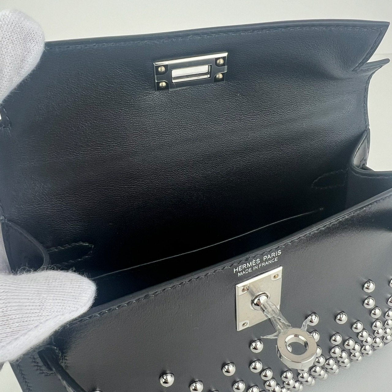Mini kelly cloute ミニケリークローテ Black ブラック Box calf ボックスカーフ PHW シルバー金具 Stamp-B B刻印