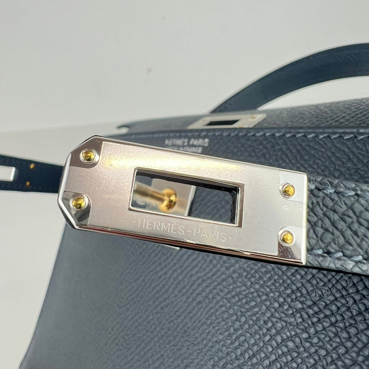 Mini kelly ミニケリー Gris misty グリミスティ electrum hardwear エレクトラム金具 Epsom エプソン Stamp-W W刻印