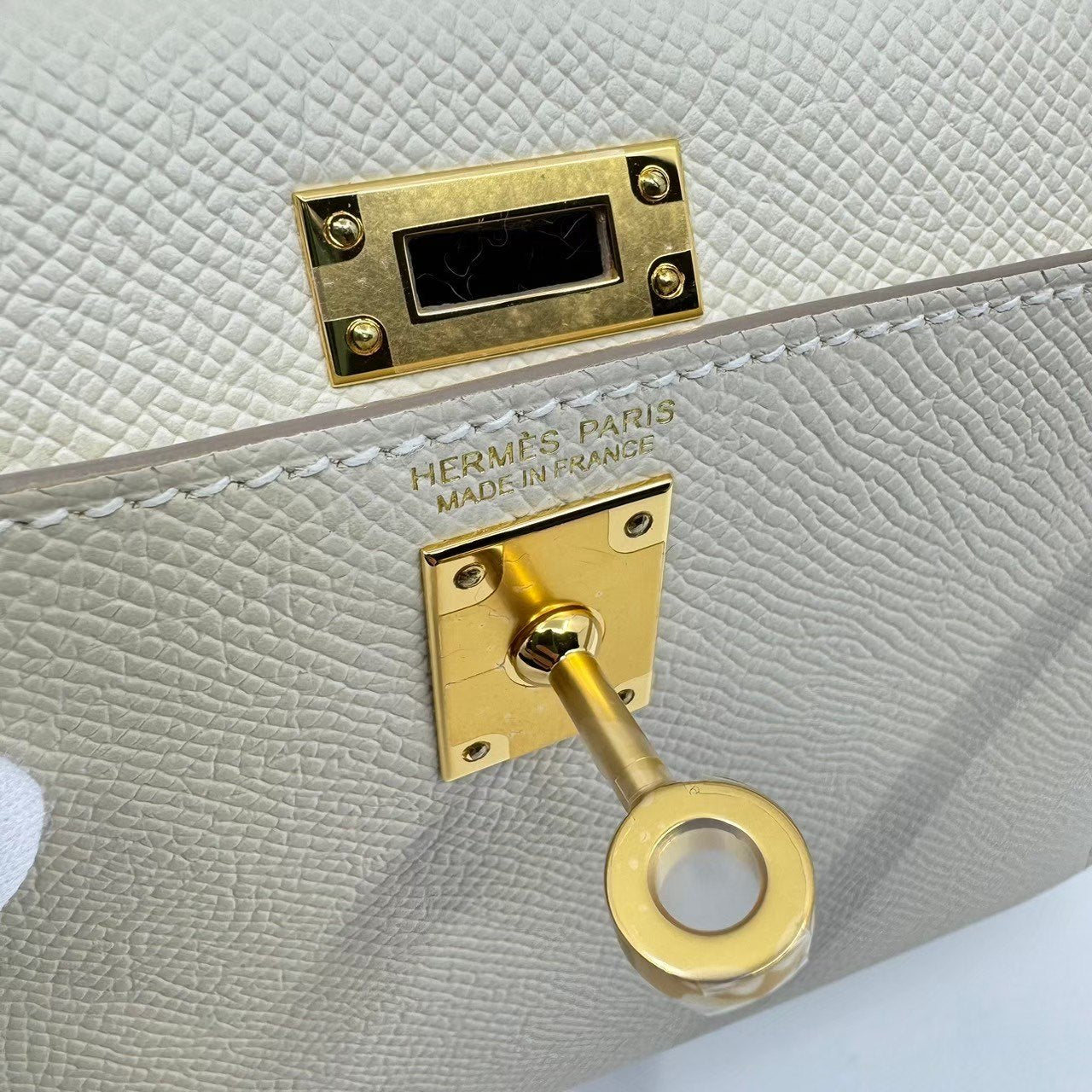 Mini kelly ミニケリー Stamp-W W刻印 Epsom エプソン Craie クレ GHW ゴールド金具