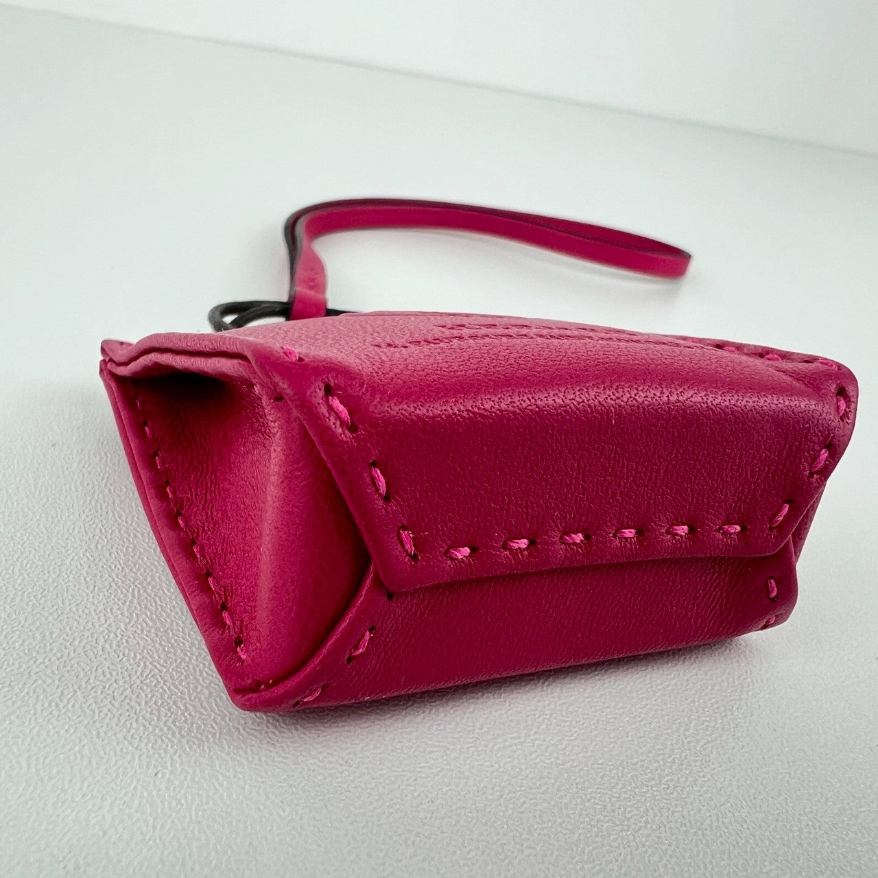 新品未使用 HERMES エルメス Sac orange サックオランジュ Rose mexico ローズメキシコ Agneau Milo アニョーミロ バッグチャーム ストラップ キーホルダー