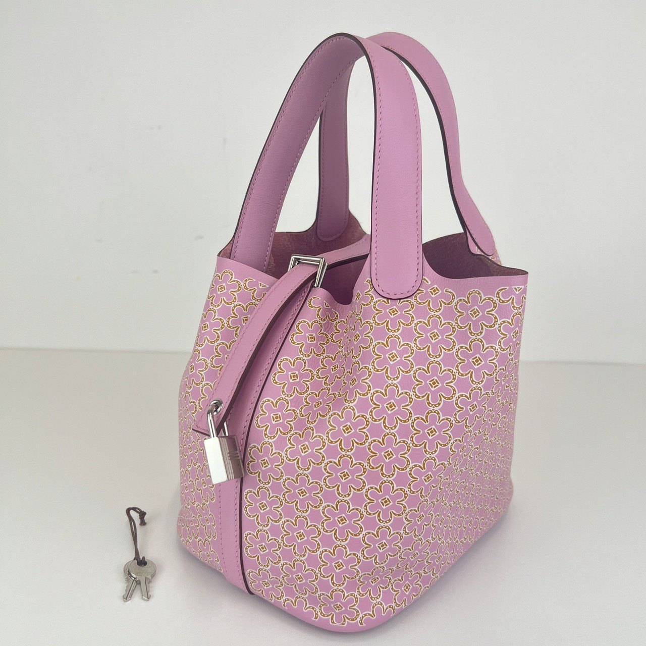 Hermès エルメス Picotin Lock PM Lucky Daisy ピコタンロック PM ラッキーデイジー Stamp-U U刻印 Swift スイフト モーヴシルベストル/キュイーブル/ホワイト PHW シルバー金具