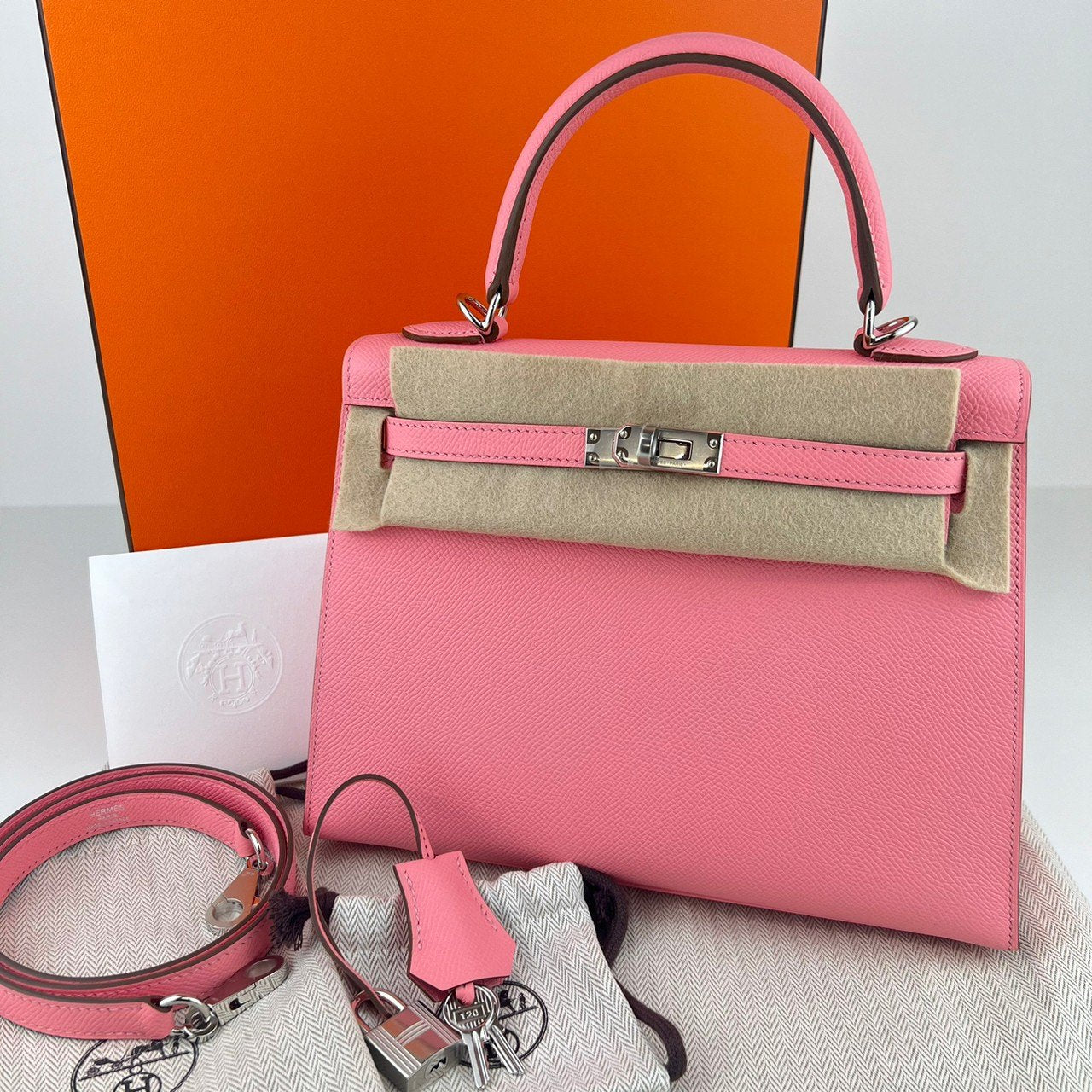 Kelly25 Rose confetti ローズコンフェッティ Epsom エプソン PHW シルバー金具 Stamp-Y Y刻印 2wayバッグ