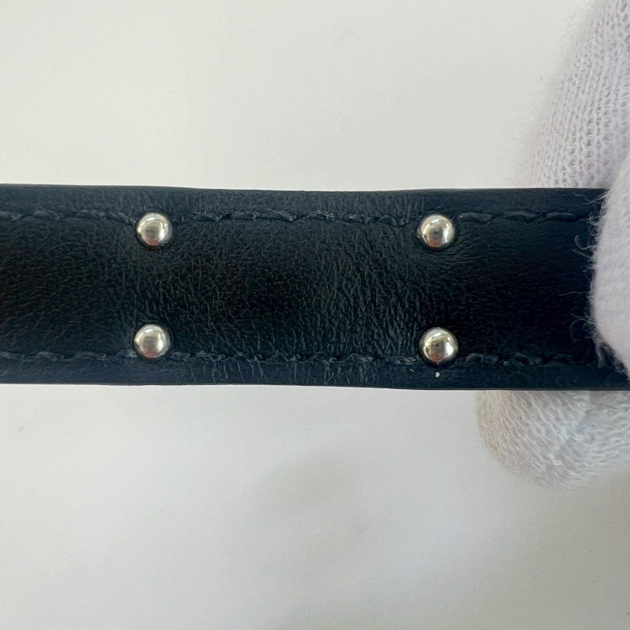 Kelly double bracelet レザーブレスレット ケリー T6 Black ブラック