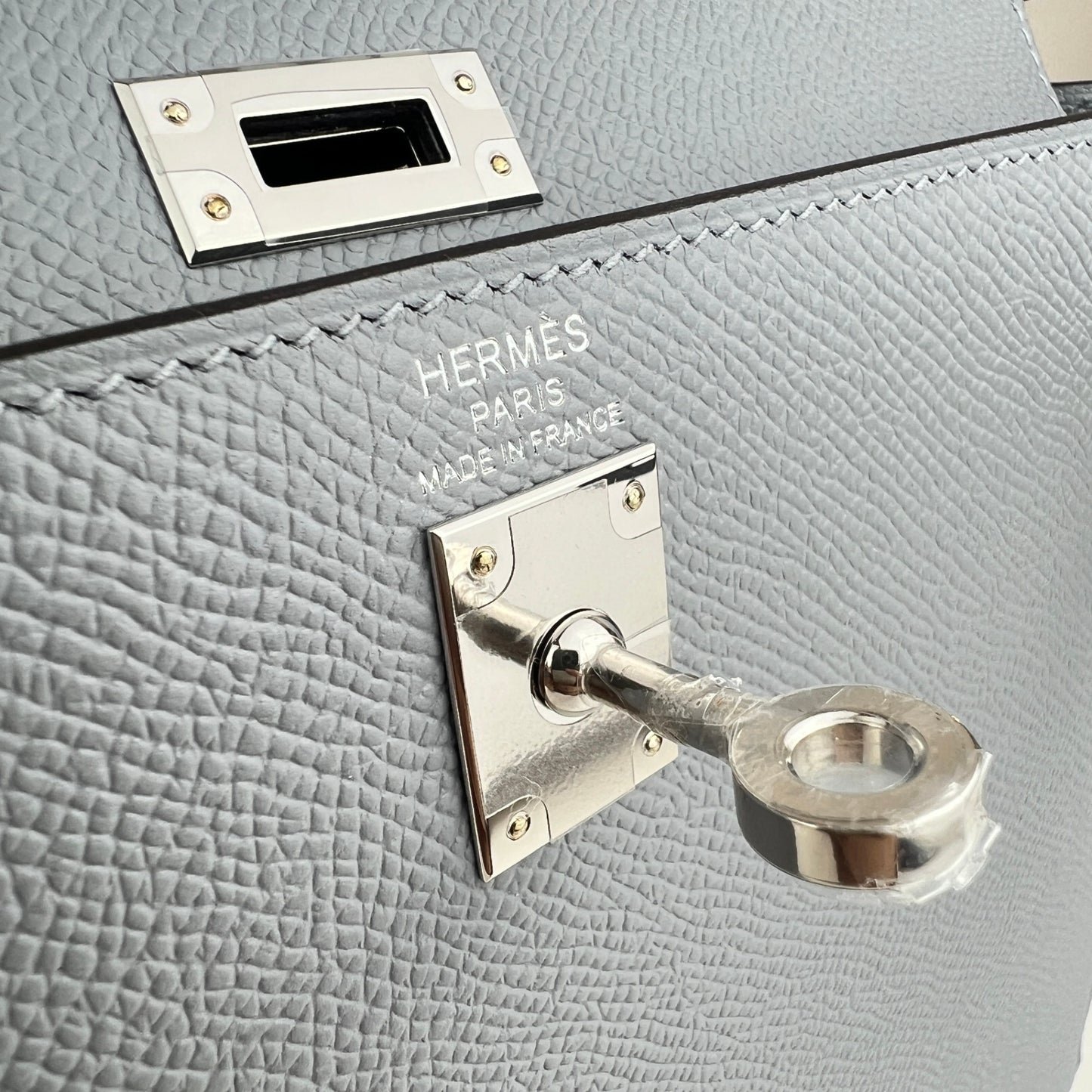 Hermès エルメス Kelly25 ケリー25 Stamp-K K刻印 Epsom エプソン Gris pantian グリパンタン PHW シルバー金具
