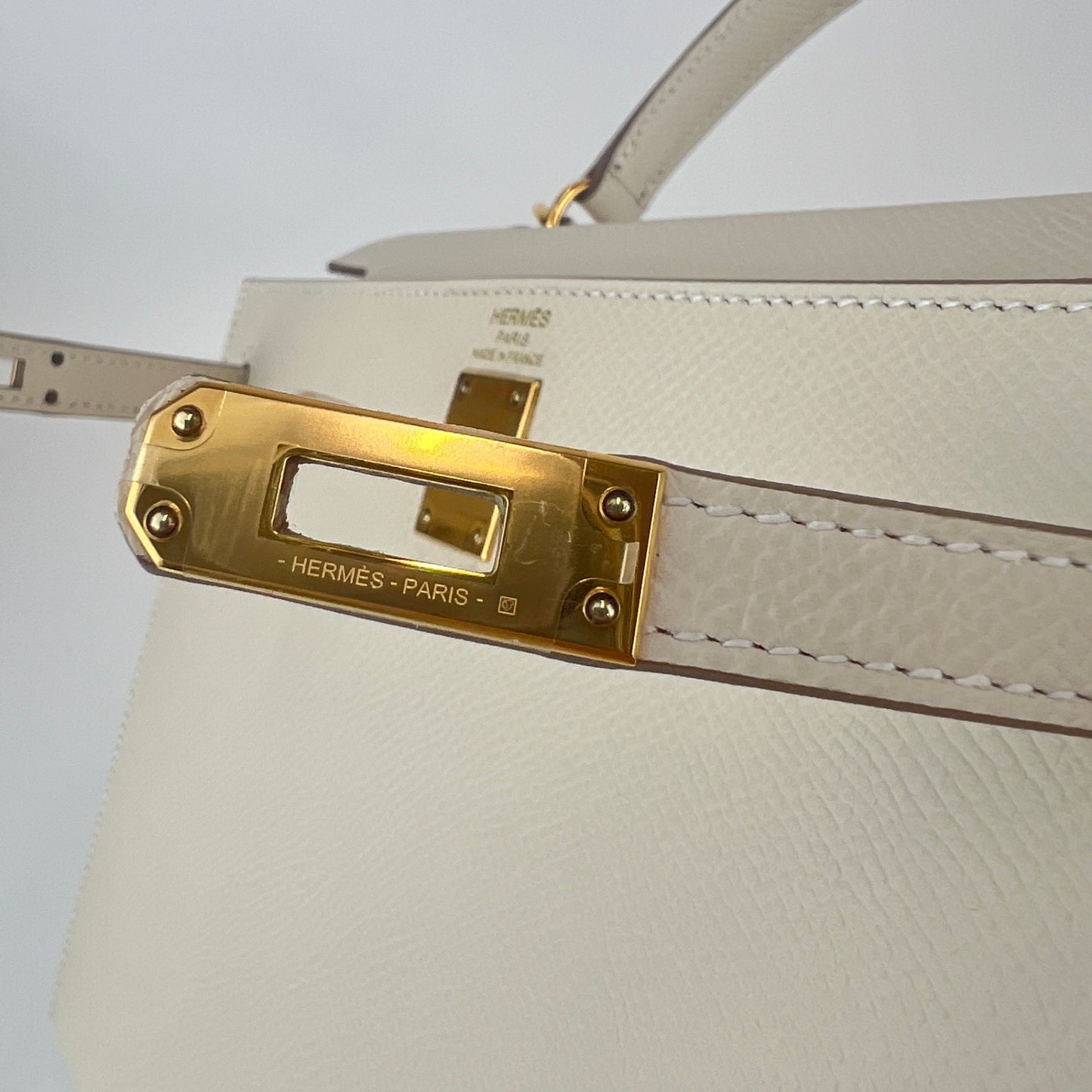 Kelly25 Sellier ケリー25 セリエ Craie クレ GHW ゴールド金具 Stamp-W W刻印 Epsom エプソン