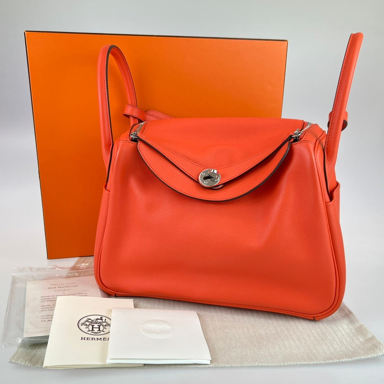 Lindy30 リンディ30 Orange Poppy オレンジポピー シルバー金具 X刻印 Evercolor エバーカラー 2WAY ハンドバック ショルダーバック