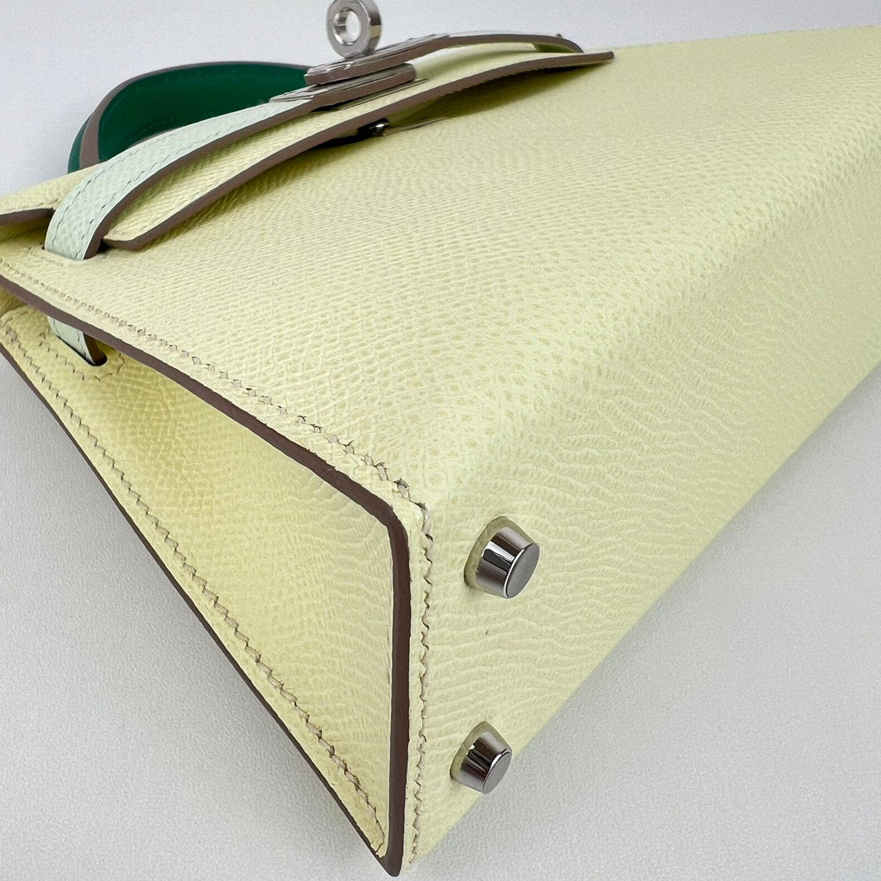 Mini kelly toricolor ミニケリートリコロール Jaune milton/Vert fizz/Vert vertigo ジョーヌミルトン/ヴェールフィズ/ヴェールヴェルティゴ PHW シルバー金具 Epsom エプソン Stamp-W W刻印