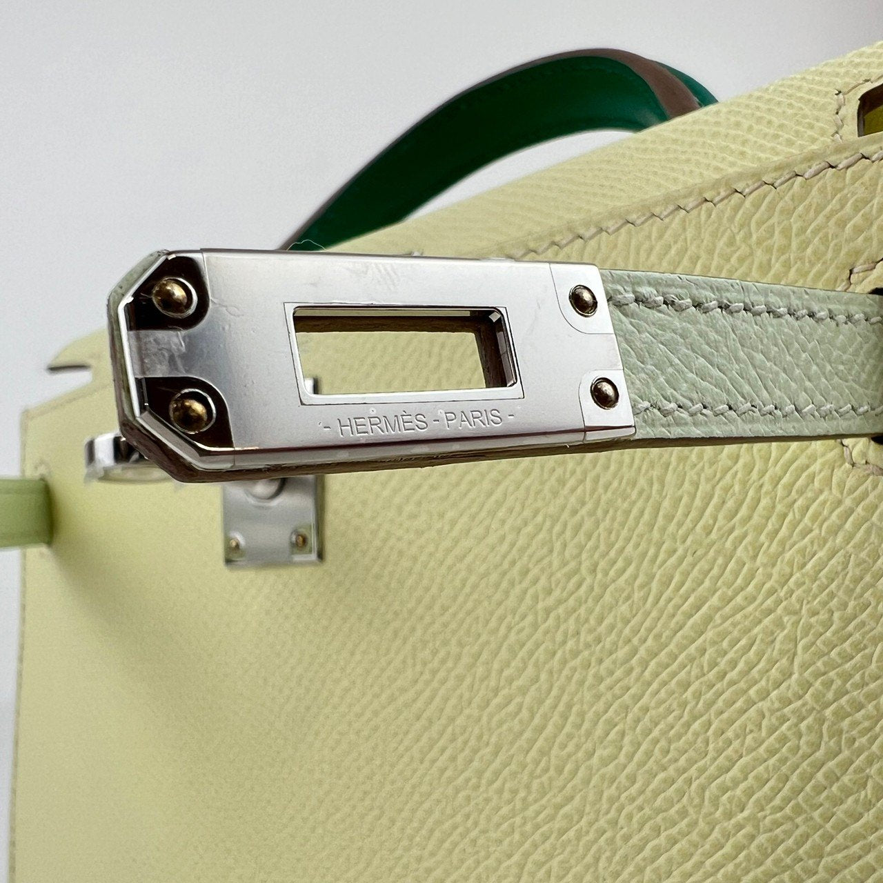 Mini kelly toricolor ミニケリートリコロール Jaune milton/Vert fizz/Vert vertigo ジョーヌミルトン/ヴェールフィズ/ヴェールヴェルティゴ PHW シルバー金具 Epsom エプソン Stamp-W W刻印