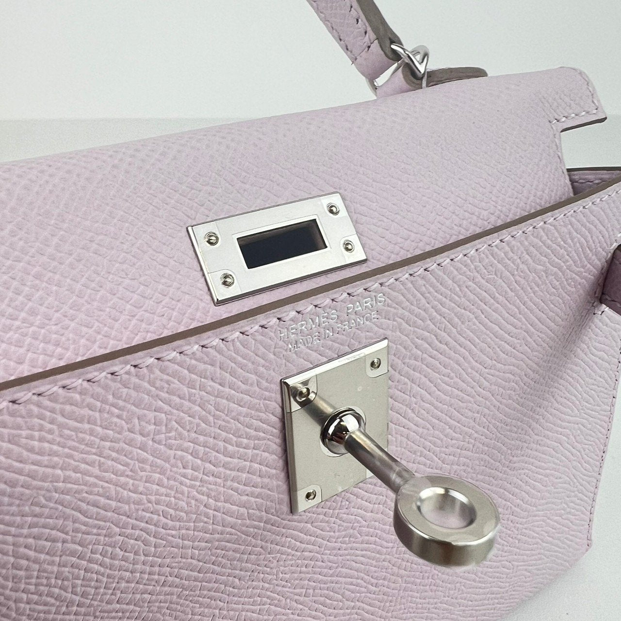 Mini kelly ミニケリー Mauve pale モーヴペール PHW シルバー金具 Stamp-B B刻