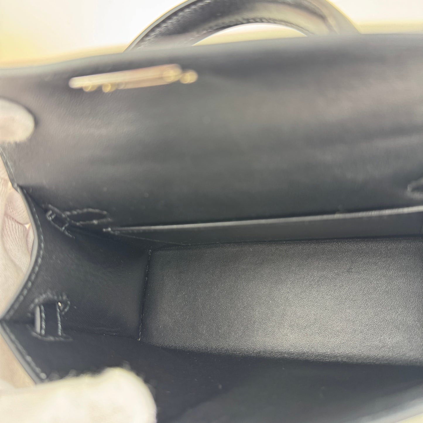 Mini kelly ミニケリー Black ブラック シルバー金具 Box calf ボックスカーフ Stamp-B B刻印