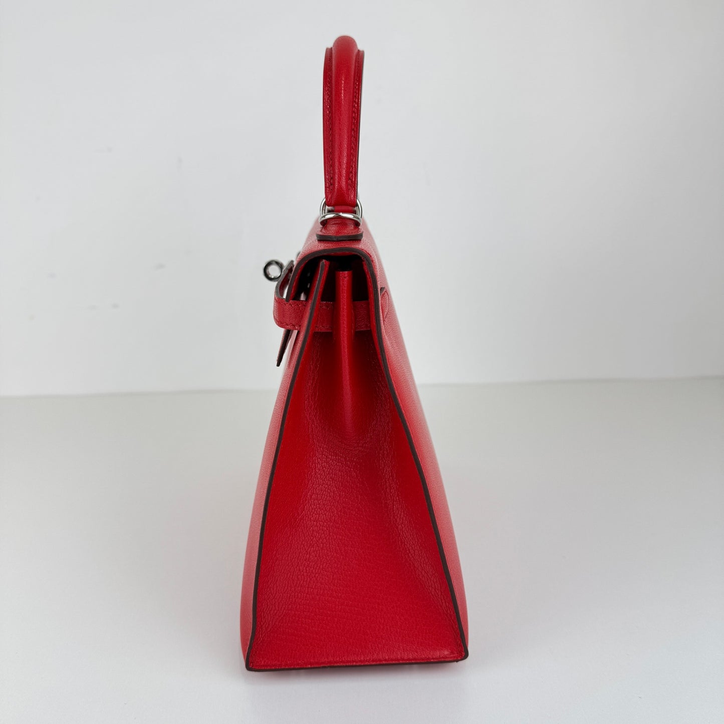 Kelly25 ケリー25 Rouge de coeur ルージュクー シルバー金具 Stamp-K K刻印 Chevre シェーブル