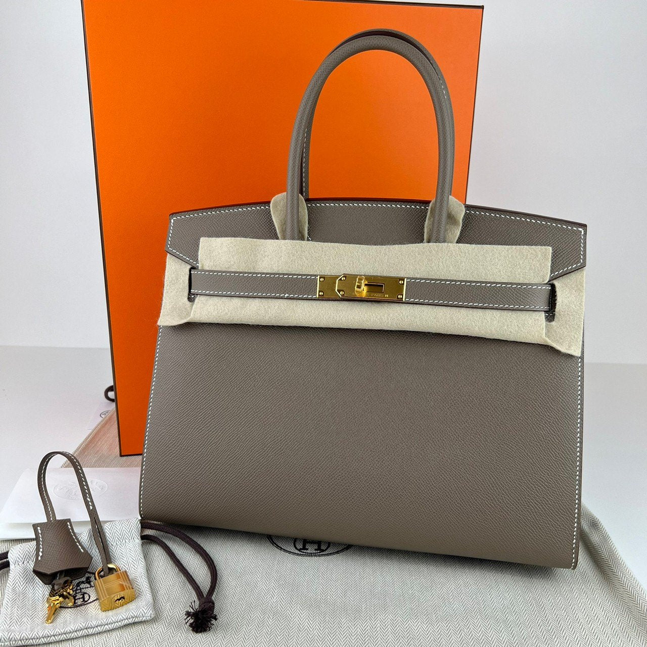 Birkin30 sellier バーキン30 セリエ Etoupe エトープ Epsom エプソン GHW ゴールド金具 Stamp-W W刻印