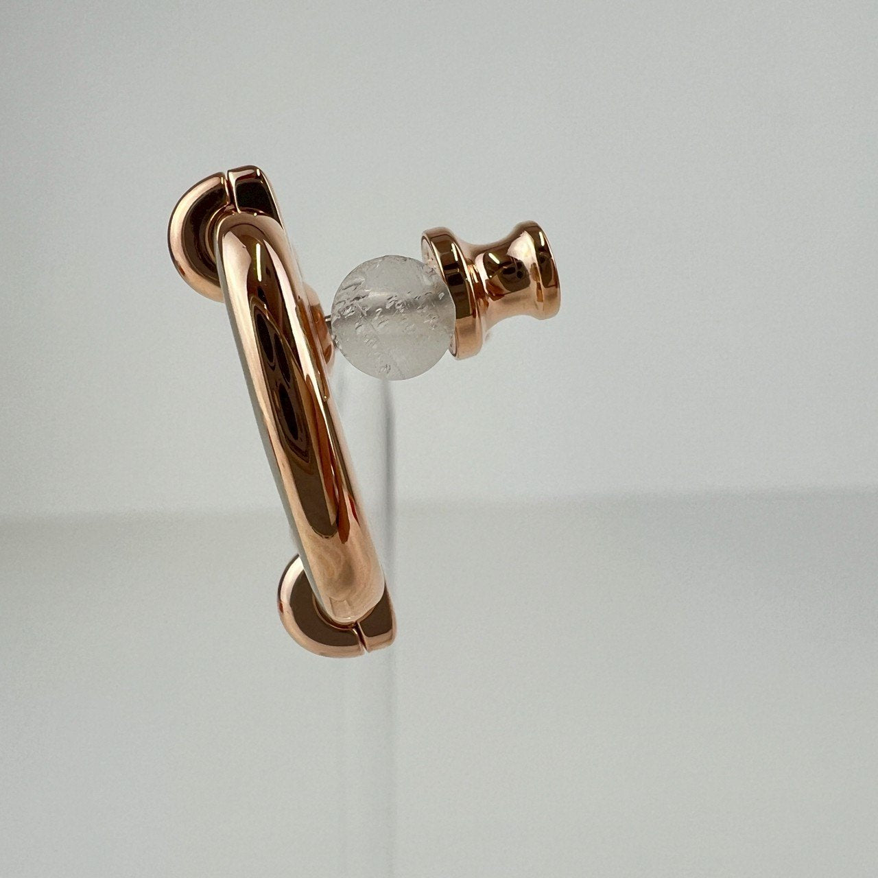 Hermès エルメス Boucles d'oreilles Mini Maillon ミニ マイヨン H100052FO ラッカーメタル Marron grace / Rosegold :マロングラッセ / ローズゴールド