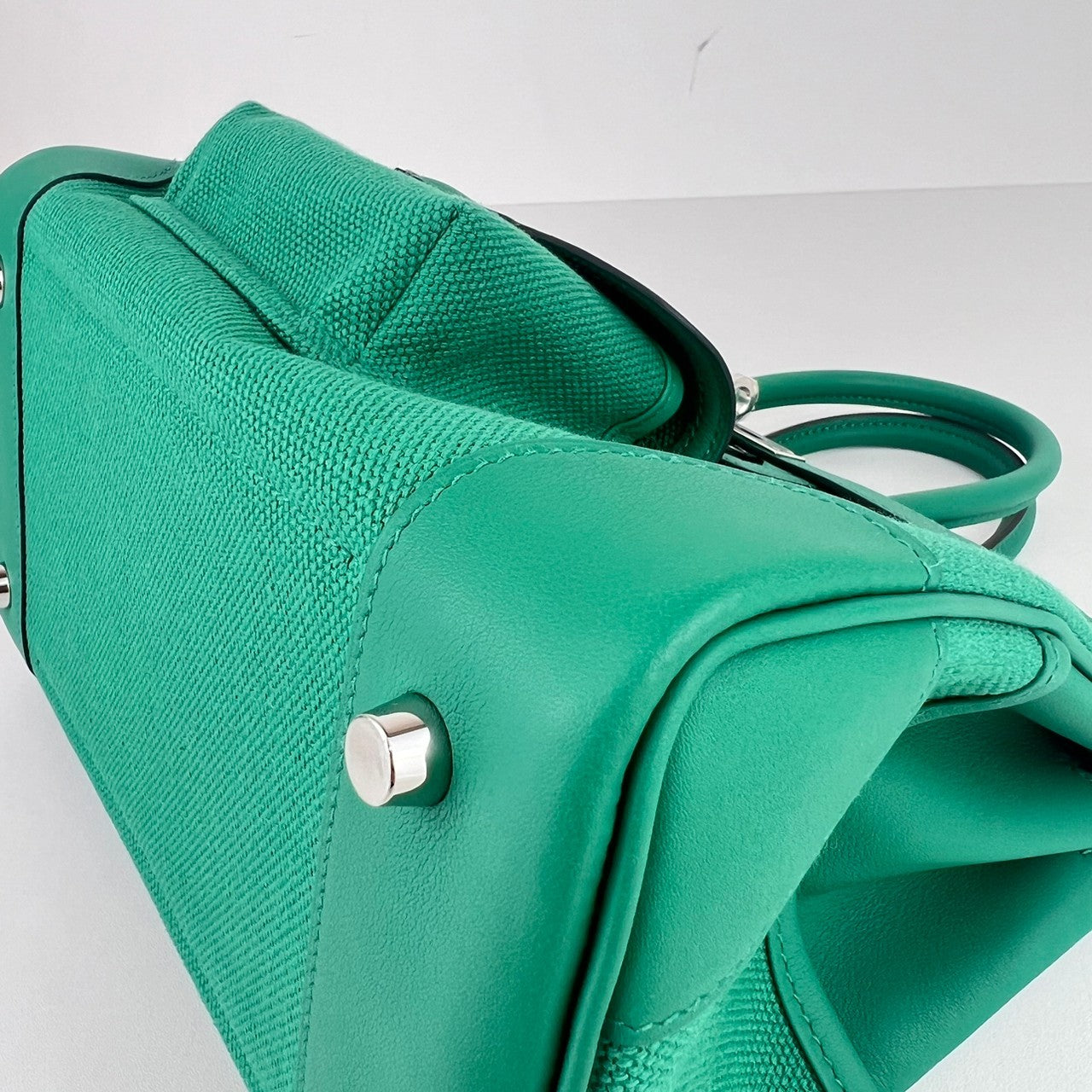 Birkin25 Cargo バーキン25 カーゴ Vert vertigo ヴェールヴェルティゴ W刻印 Toile gieland/Swift PHW シルバー金具