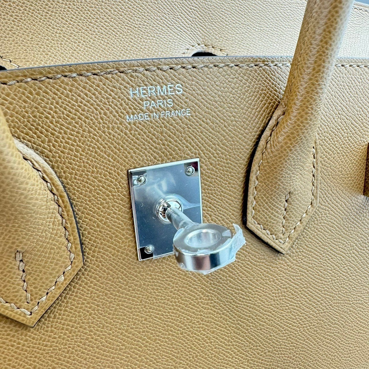 Birkin25 バーキン25 Stamp-U U刻印 Biscuit ビスキュイ PHW シルバー金具 Epsom エプソン