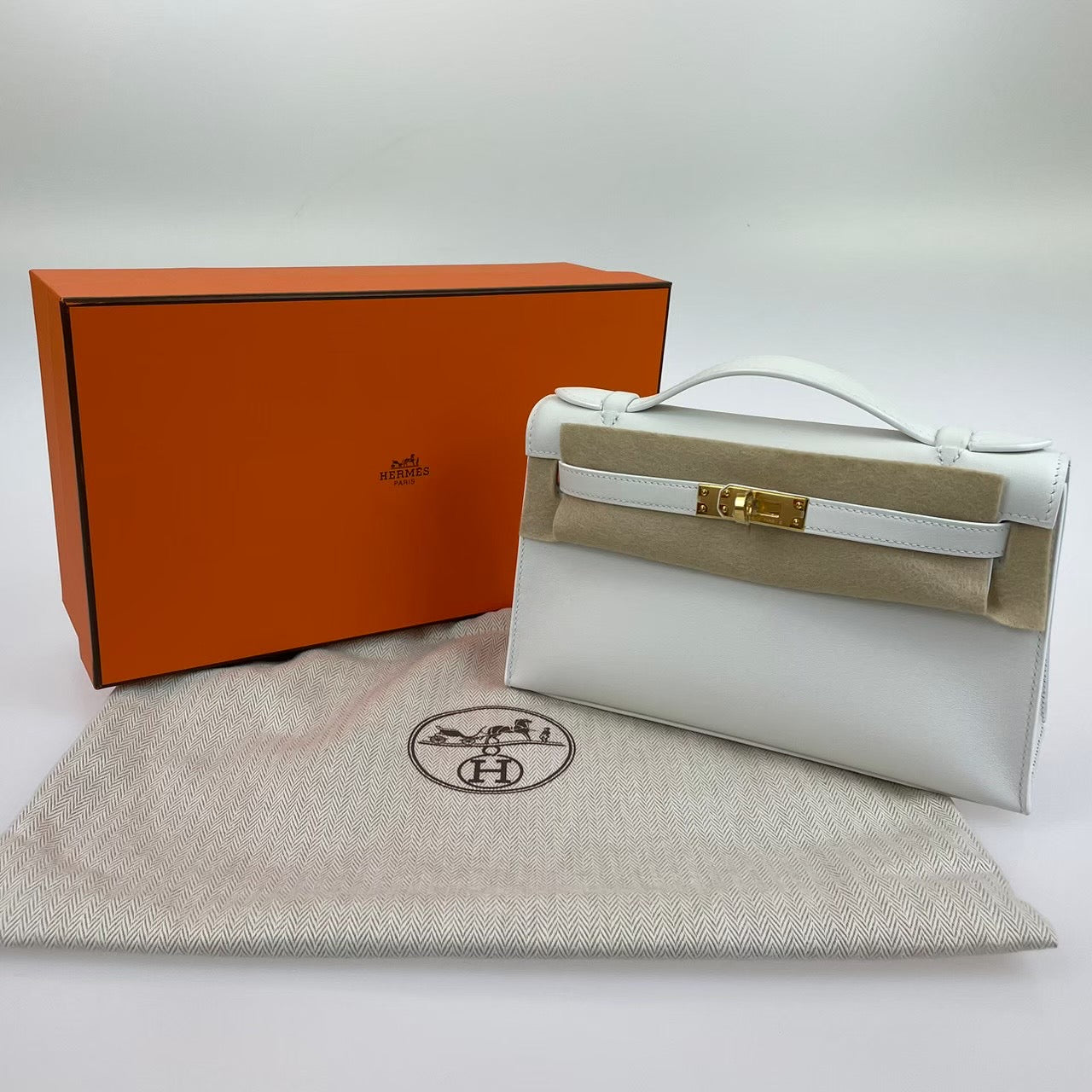 Pochet kelly ポシェットケリー blanc ブラン Swift スイフト ゴールド金具 B刻印