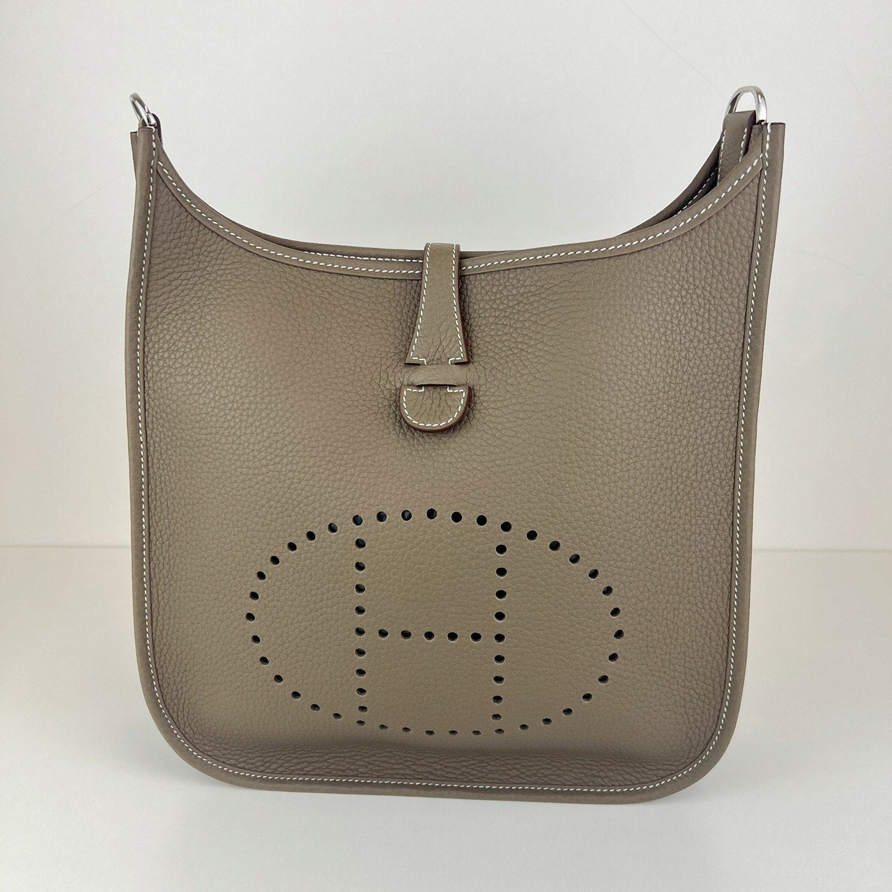 Evelyn PM エヴリンPM Etoupe エトープ PHW シルバー金具 Taurillon Clemence トリヨンクレマンス Stamp-K K刻印